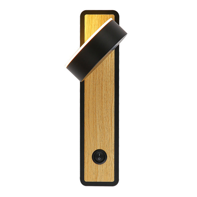 Geometric Shade 1-Light Wall Sconce Modern Style Wooden Wall Mount Light Fixture