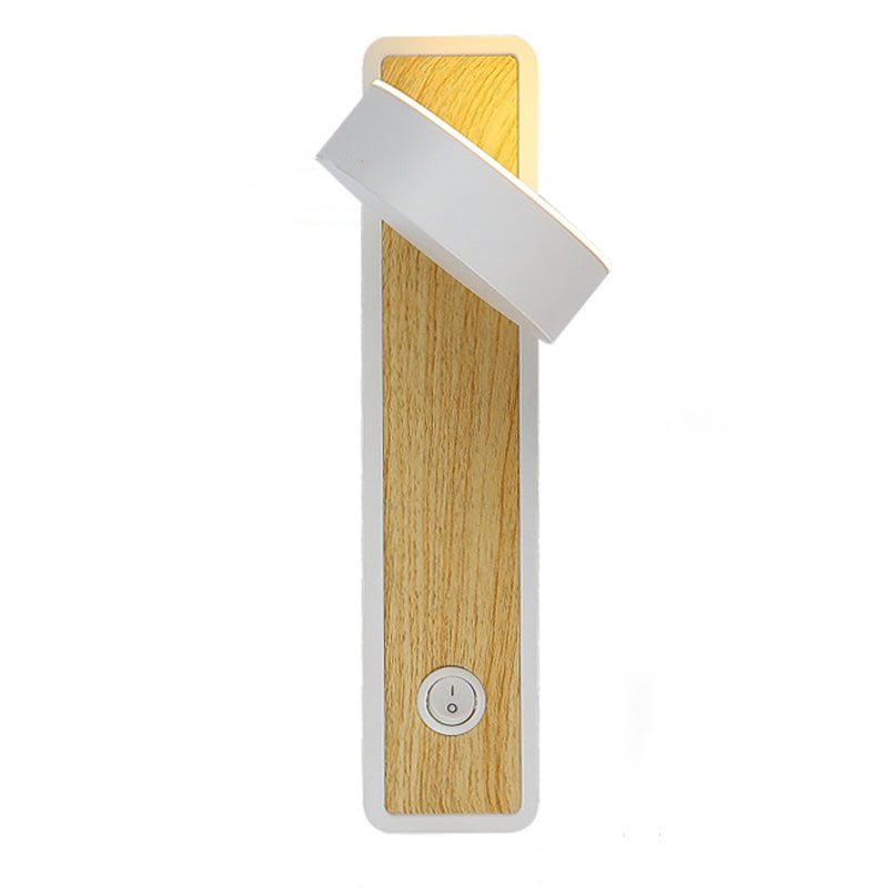 Geometric Shade 1-Light Wall Sconce Modern Style Wooden Wall Mount Light Fixture