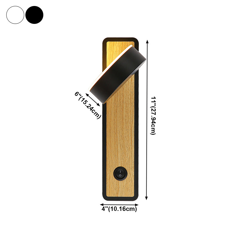 Geometric Shade 1-Light Wall Sconce Modern Style Wooden Wall Mount Light Fixture