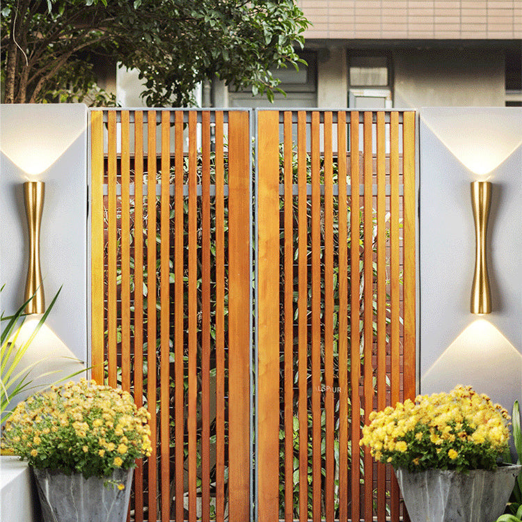 Geometrischer Schatten 2-Lights Wandleuchten moderner Metallmontageleuchte in Gold