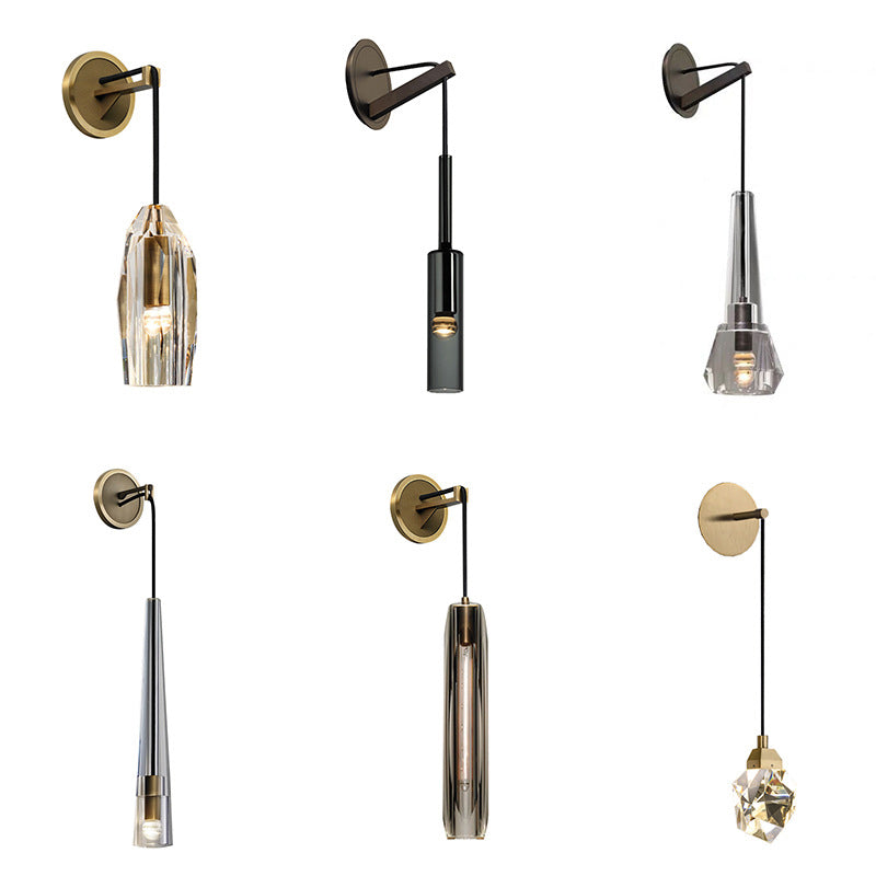 Geometrische 1-Licht-Wandleuchter moderner Kristallwandmontageleuchte