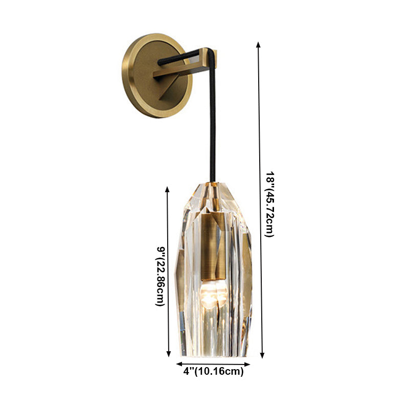 Geometrische 1-Licht-Wandleuchter moderner Kristallwandmontageleuchte