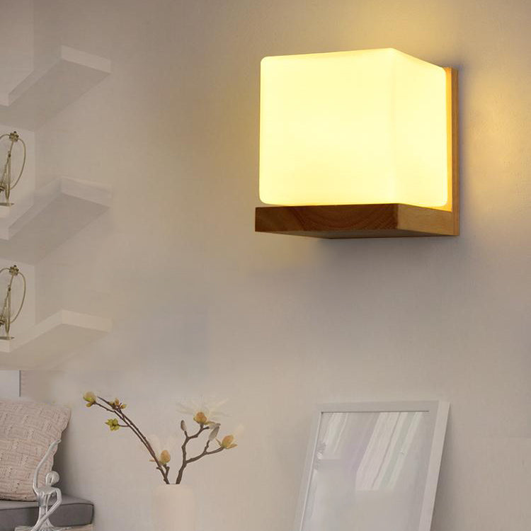 Holz- und Glasgeometrie -Wand -Lampen zeitgenössische Multi -Leuchten -Wandleuchte