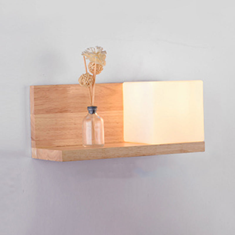 Holz- und Glasgeometrie -Wand -Lampen zeitgenössische Multi -Leuchten -Wandleuchte