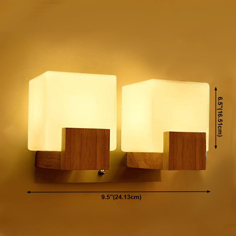 Holz- und Glasgeometrie -Wand -Lampen zeitgenössische Multi -Leuchten -Wandleuchte