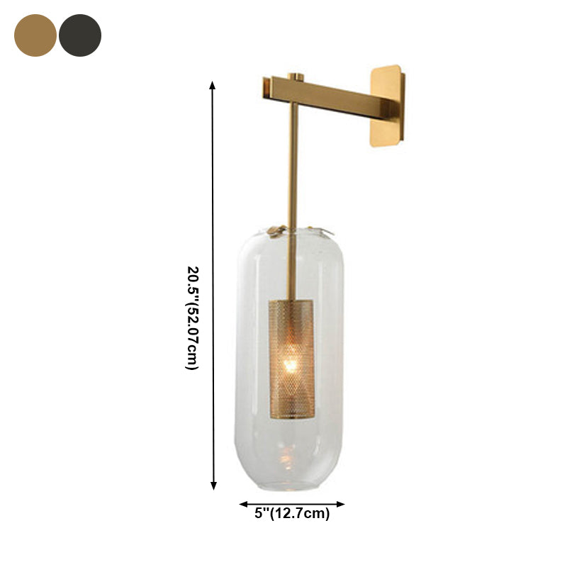 Glaszylinderwand montierte Lampen zeitgenössische 1 leichte Wandleuchte