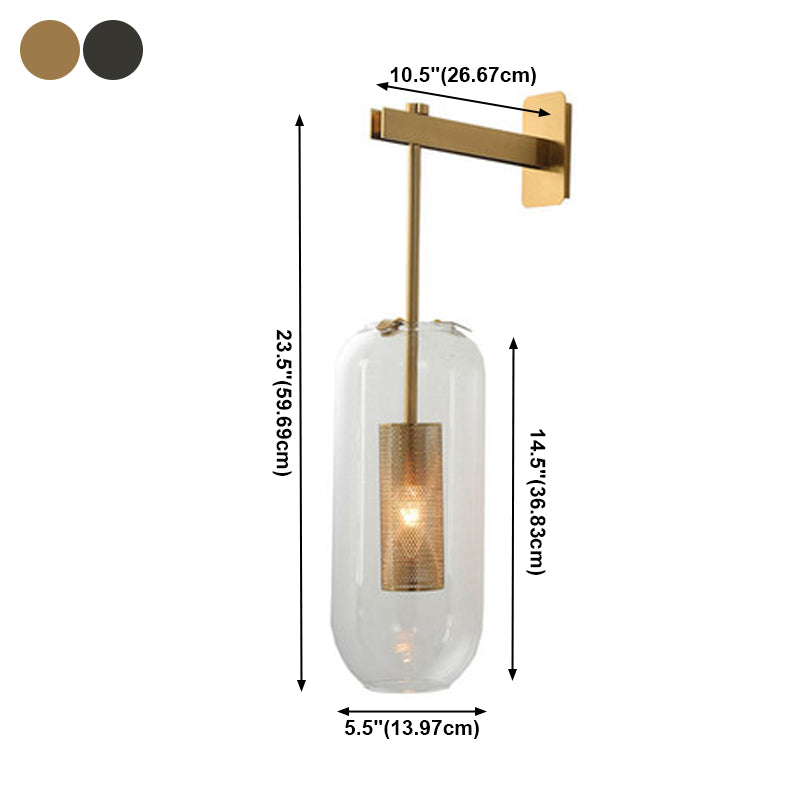 Glaszylinderwand montierte Lampen zeitgenössische 1 leichte Wandleuchte