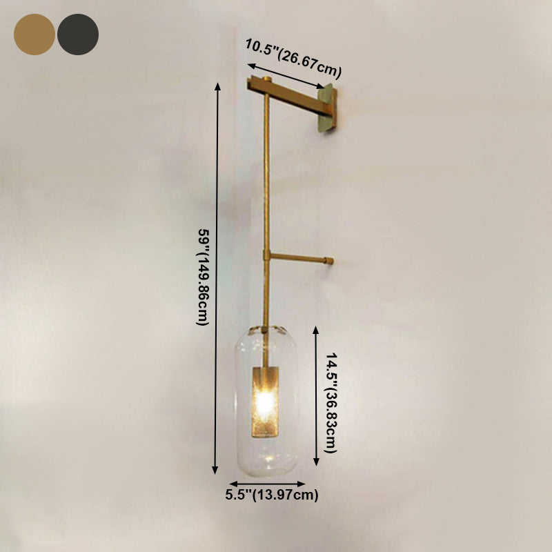 Glaszylinderwand montierte Lampen zeitgenössische 1 leichte Wandleuchte