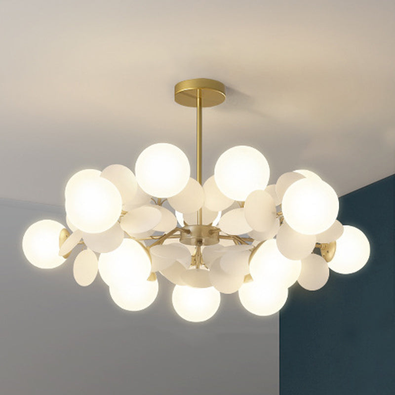 Moderne stijl bol plafond hanglamp multi -lichten melkglas kroonluchter verlichting