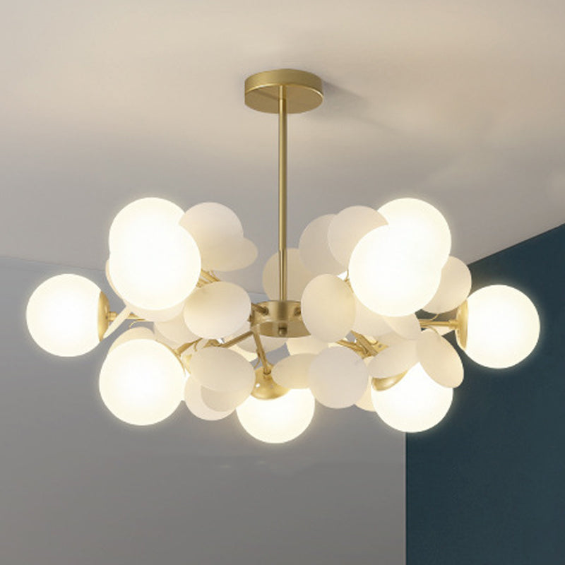 Moderne stijl bol plafond hanglamp multi -lichten melkglas kroonluchter verlichting