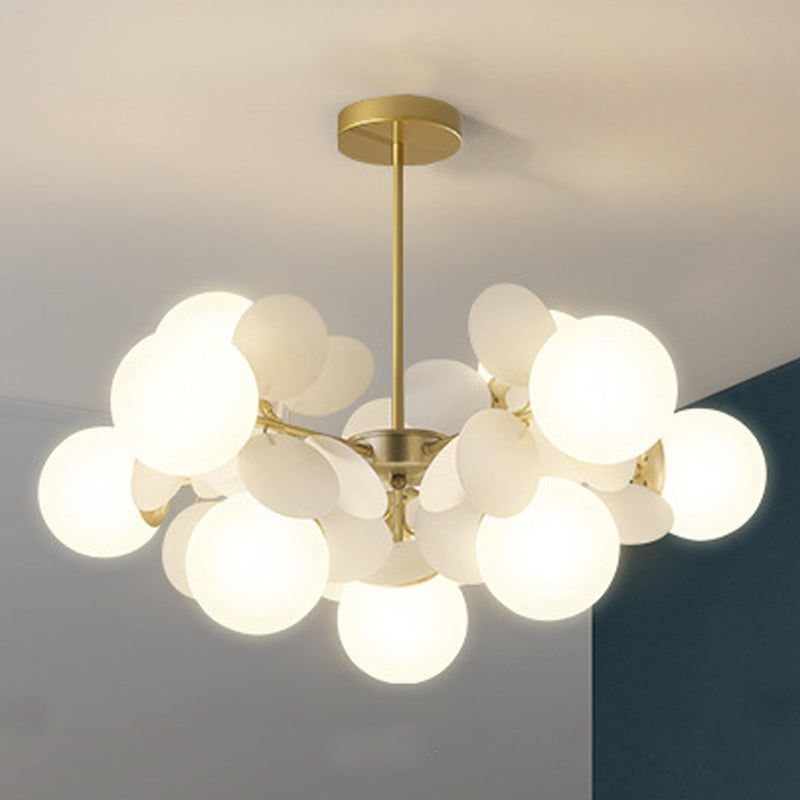 Moderne stijl bol plafond hanglamp multi -lichten melkglas kroonluchter verlichting