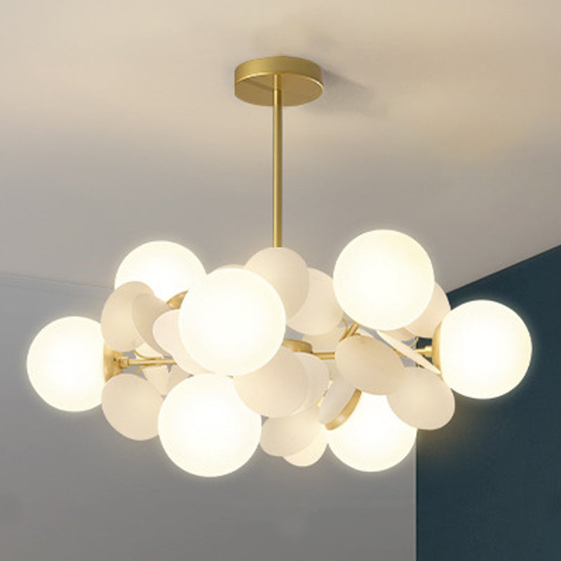 Moderne stijl bol plafond hanglamp multi -lichten melkglas kroonluchter verlichting
