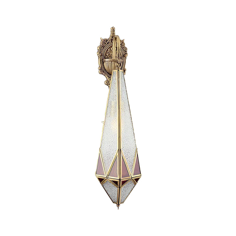 1 Kopfwasserglasleuchte traditionelle Arabische Messing -Diamant -Eckwandmontage, 4 "/6" breit