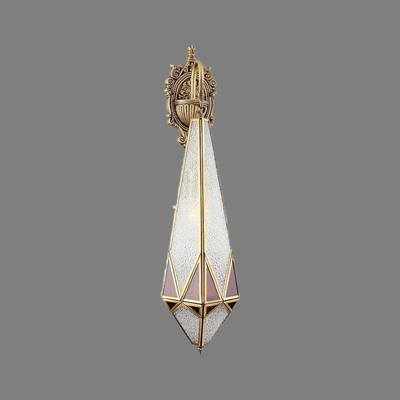1 Kopfwasserglasleuchte traditionelle Arabische Messing -Diamant -Eckwandmontage, 4 "/6" breit