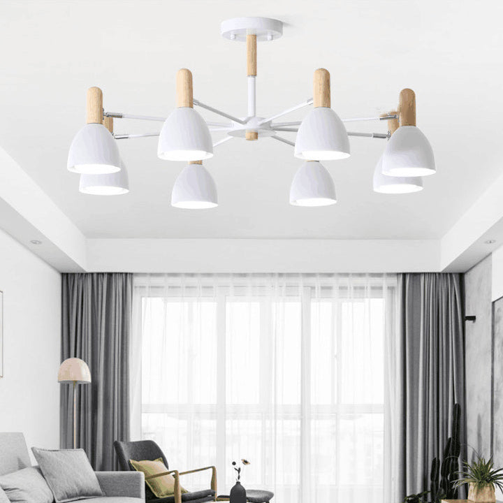 Multi -lichten conische hangende verlichtingsarmaturen moderne stijl metalen plafond kroonluchter