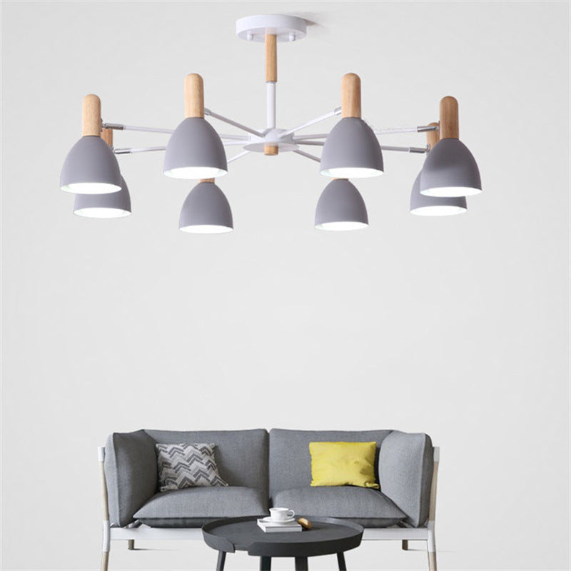 Multi -lichten conische hangende verlichtingsarmaturen moderne stijl metalen plafond kroonluchter