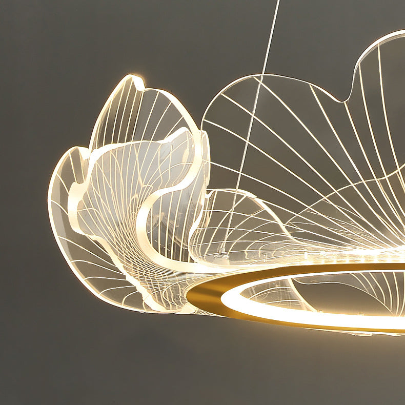 Circular Modern Style Pendant Light Fixture 1-Light Acrylic Ceiling Suspension Light