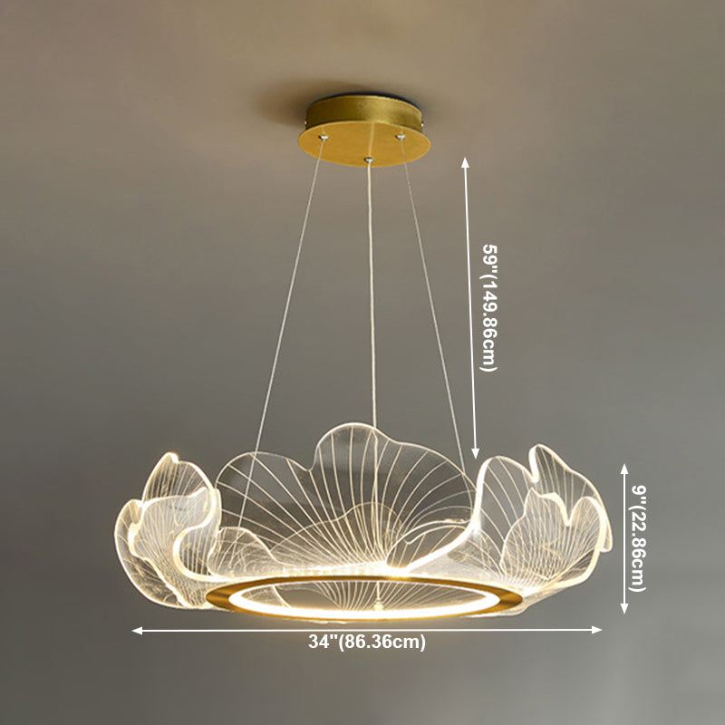 Circular Modern Style Pendant Light Fixture 1-Light Acrylic Ceiling Suspension Light