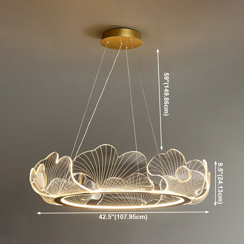 Circular Modern Style Pendant Light Fixture 1-Light Acrylic Ceiling Suspension Light