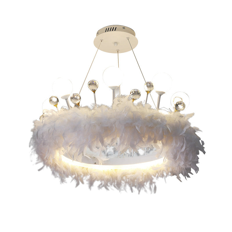 Multi-lights ring plafond hanglampen moderne stijl veer kroonluchter verlichting