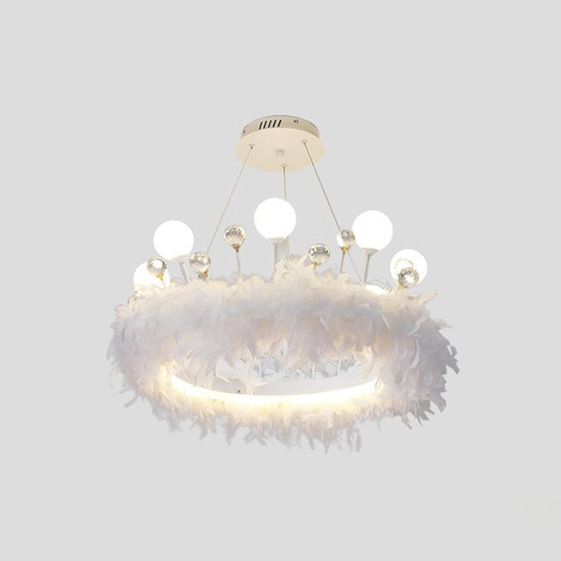 Multi-lights ring plafond hanglampen moderne stijl veer kroonluchter verlichting