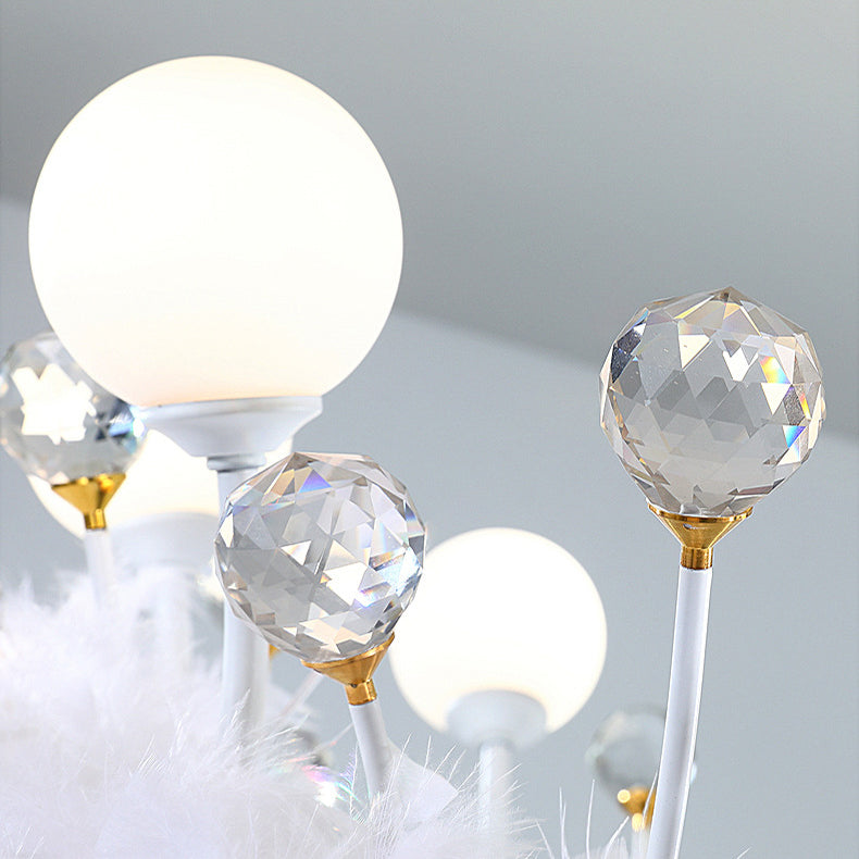 Multi-lights ring plafond hanglampen moderne stijl veer kroonluchter verlichting