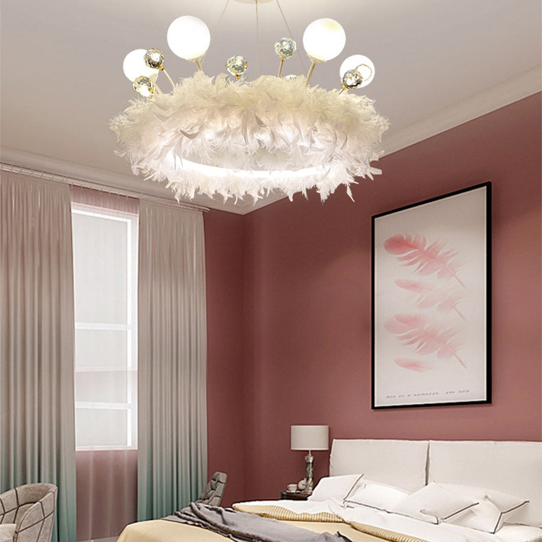 Multi-lights ring plafond hanglampen moderne stijl veer kroonluchter verlichting