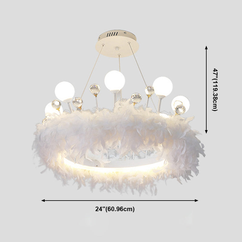 Multi-lights ring plafond hanglampen moderne stijl veer kroonluchter verlichting