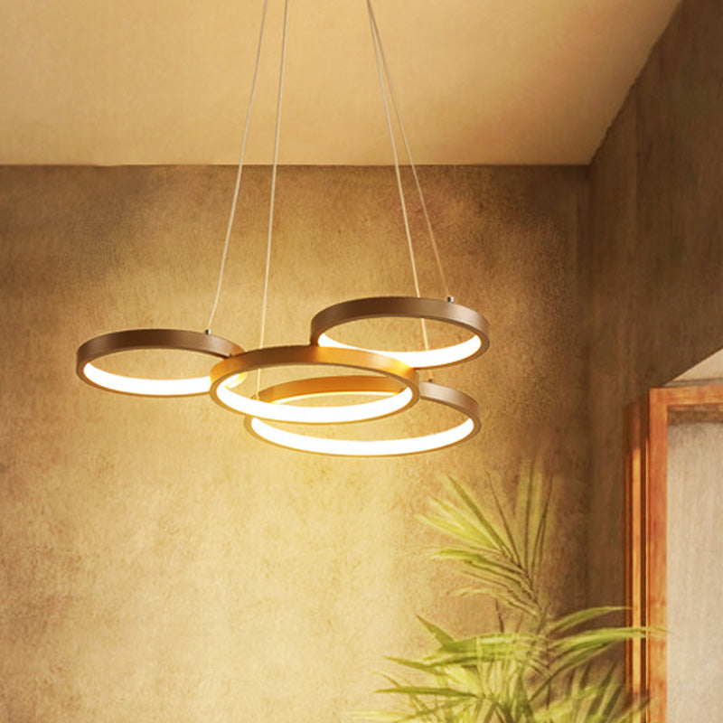 Metalen ringverhangverlichting Moderne stijl Multi -lichten kroonluchter lamp