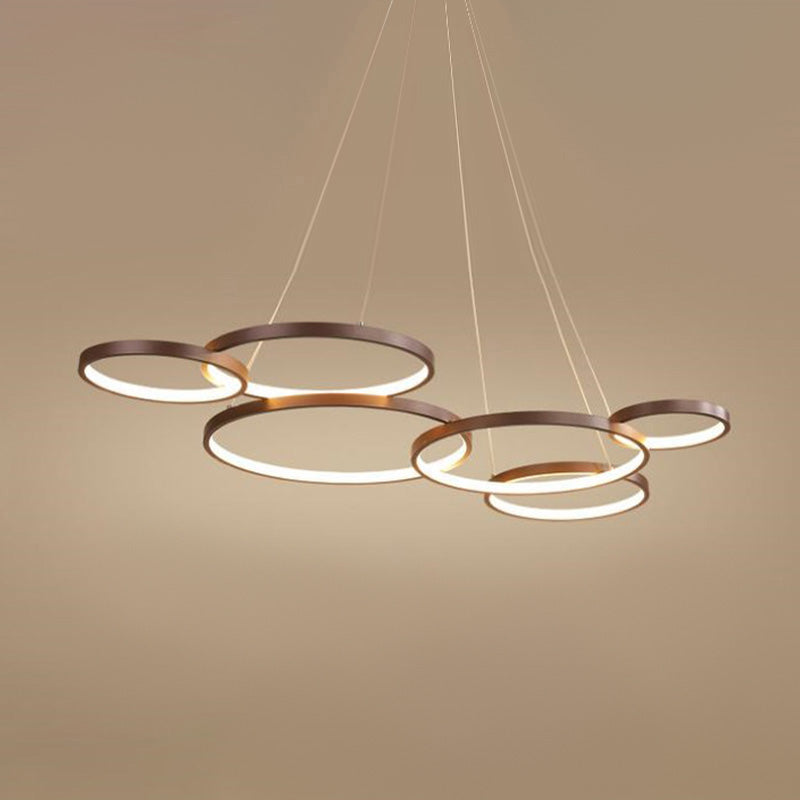 Metalen ringverhangverlichting Moderne stijl Multi -lichten kroonluchter lamp