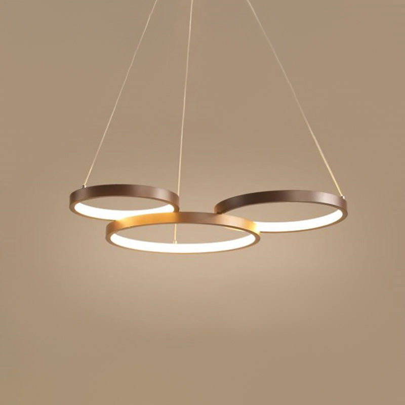 Metalen ringverhangverlichting Moderne stijl Multi -lichten kroonluchter lamp
