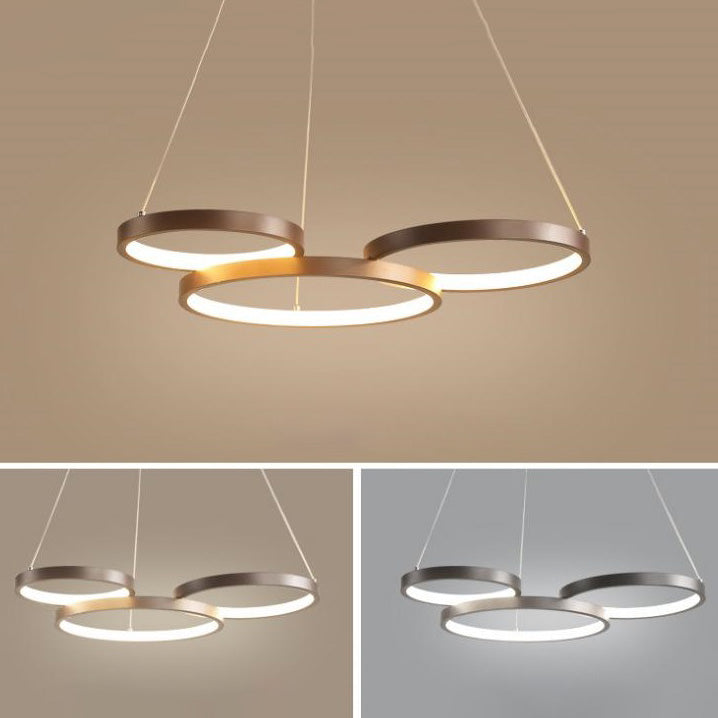 Metalen ringverhangverlichting Moderne stijl Multi -lichten kroonluchter lamp
