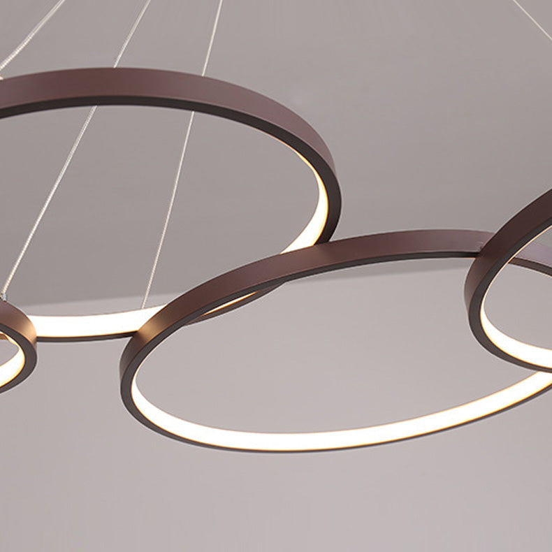Metalen ringverhangverlichting Moderne stijl Multi -lichten kroonluchter lamp