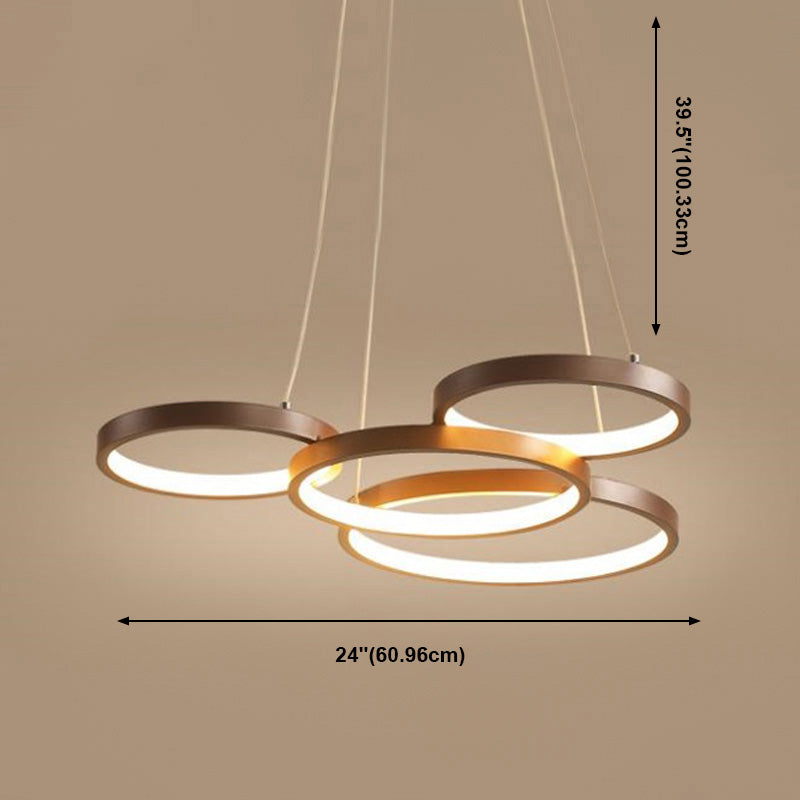 Metalen ringverhangverlichting Moderne stijl Multi -lichten kroonluchter lamp