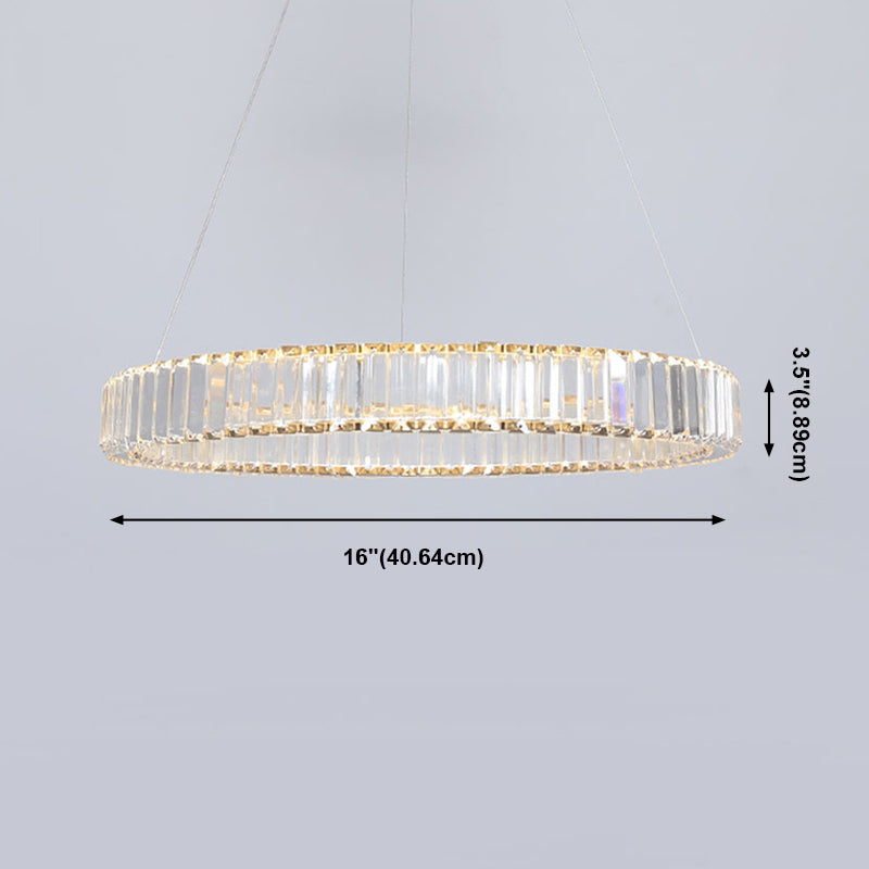 Ring Clear Crystal Hanging Ceiling Lights Modern Style Pendant Lighting Fixtures