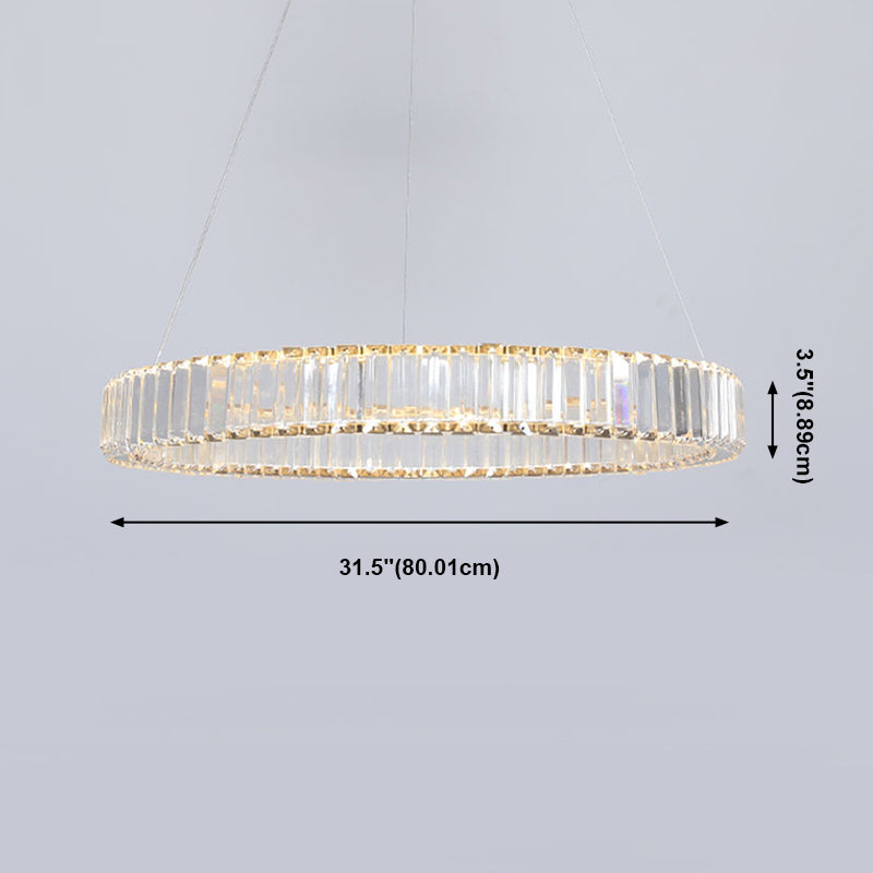 Ring Clear Crystal Hanging Ceiling Lights Modern Style Pendant Lighting Fixtures