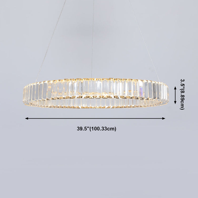 Ring Clear Crystal Hanging Ceiling Lights Modern Style Pendant Lighting Fixtures