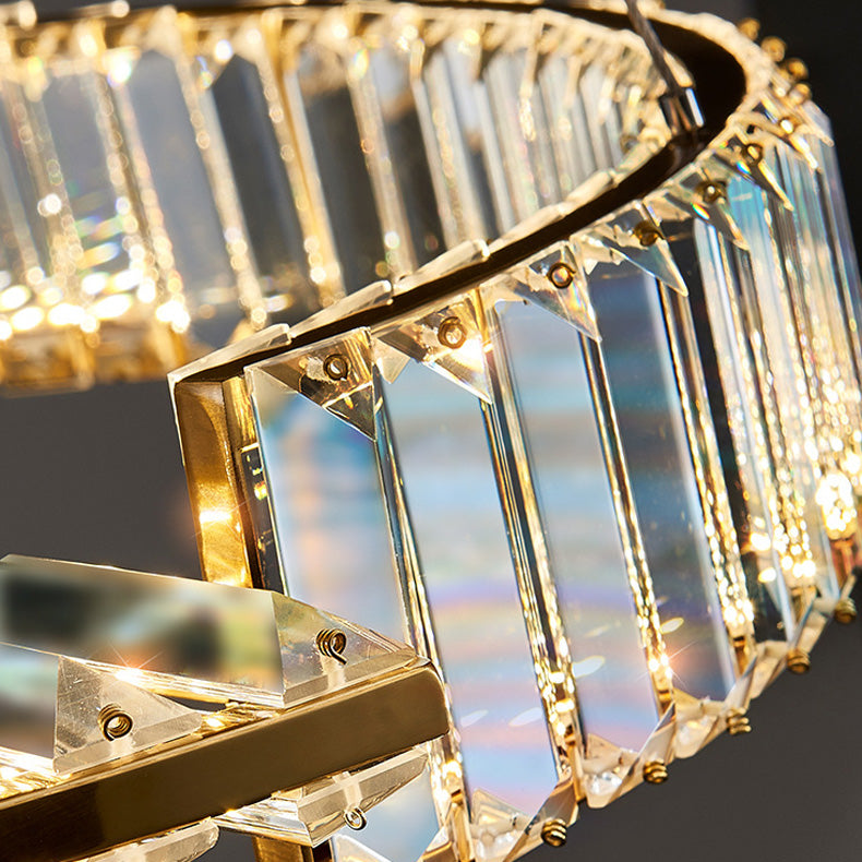 Moderne stijl helder kristal plafond hanger lichtring hangende verlichtingsarmaturen