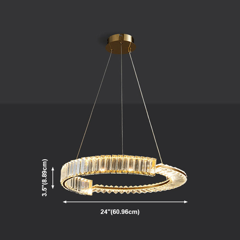 Moderne stijl helder kristal plafond hanger lichtring hangende verlichtingsarmaturen