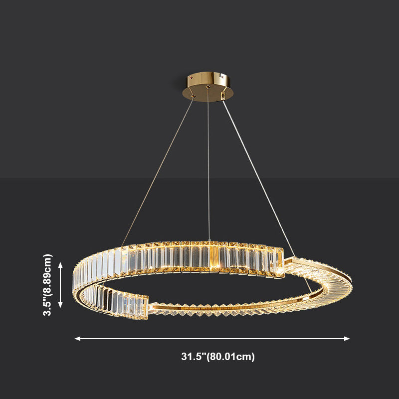 Moderne stijl helder kristal plafond hanger lichtring hangende verlichtingsarmaturen