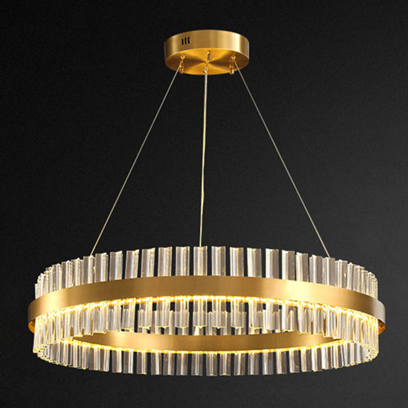 Contemporary Circular LED Chandelier Pendant Light Crystal Ceiling Pendant Light