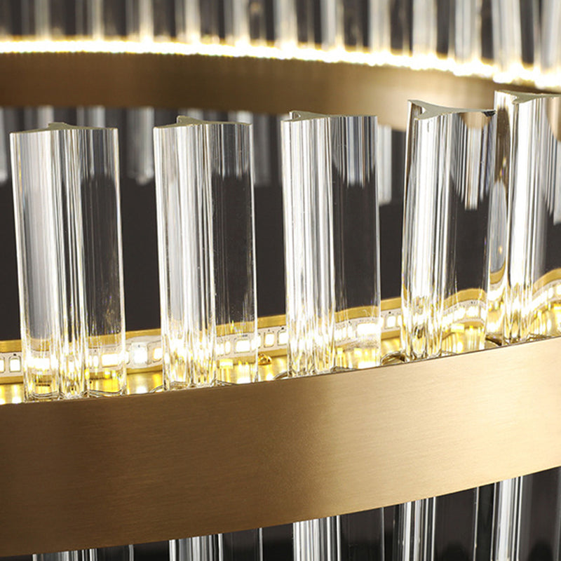 Contemporary Circular LED Chandelier Pendant Light Crystal Ceiling Pendant Light