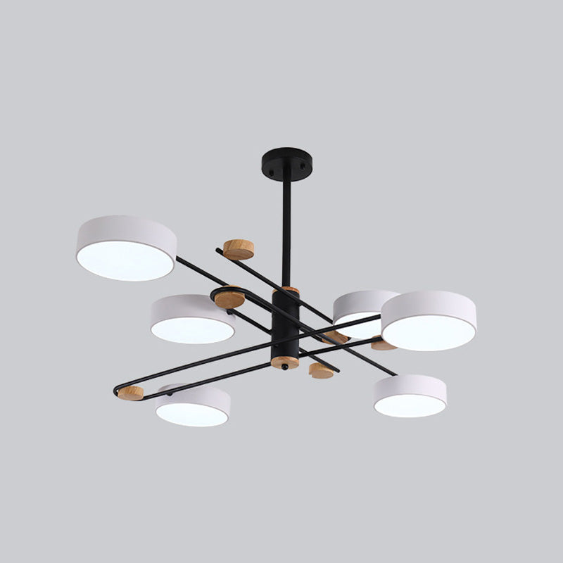 Stile moderno a soffitto cilindro a sospensione in metallo multi luci lampada a sospensione