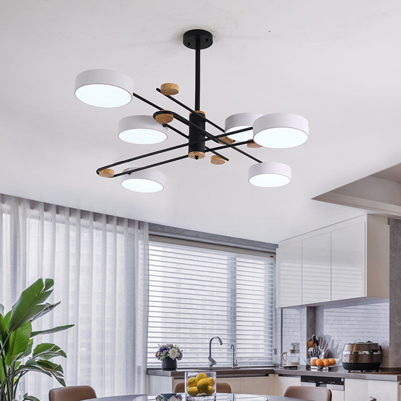 Stile moderno a soffitto cilindro a sospensione in metallo multi luci lampada a sospensione