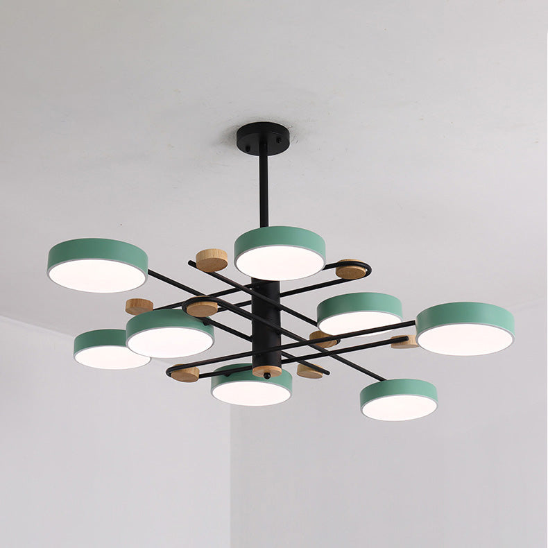 Stile moderno a soffitto cilindro a sospensione in metallo multi luci lampada a sospensione