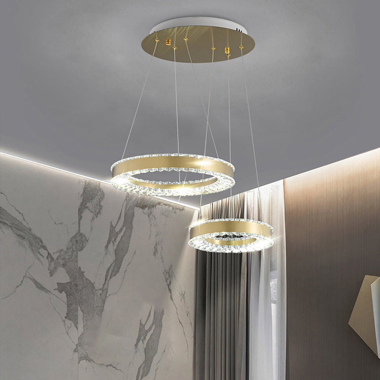 Moderno lampadario a pendente a led in stile lussuoso illuminazione lampadario cristallino