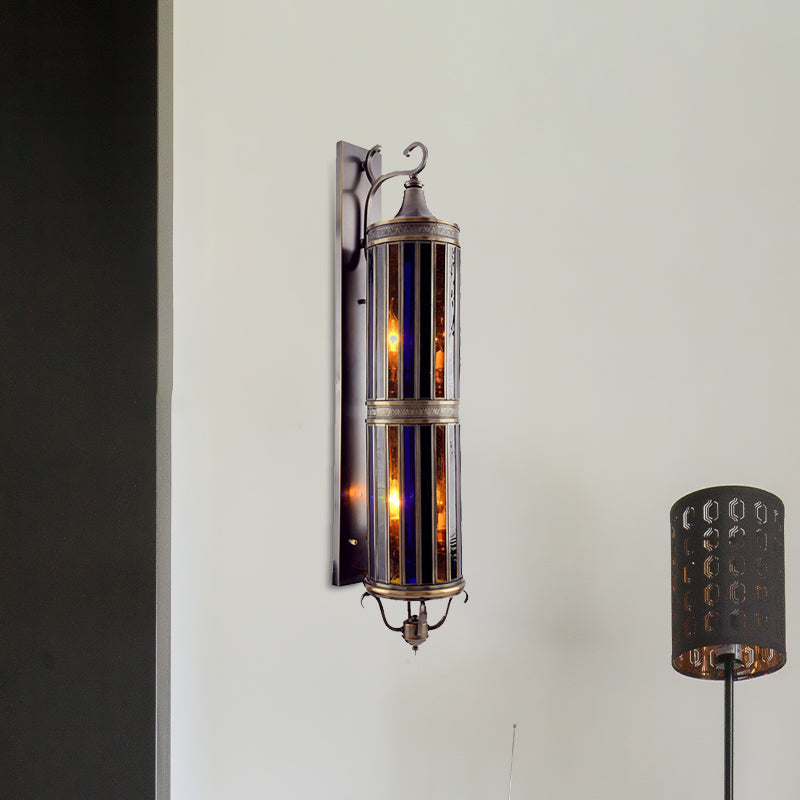 Cilinder slaapkamer wandverlichting vintage metaal 6-head messing/bronzen afwerking Arabische sconce lamp