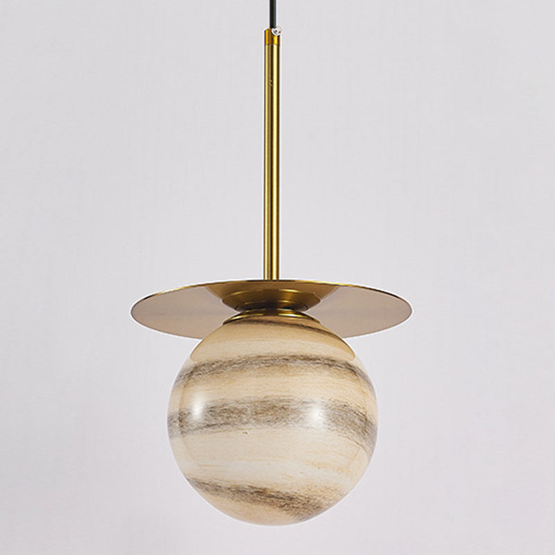 Moderne kreative Einkerlampen -Elektroplate Eisen Globe Anhänger Licht mit Glasschatten