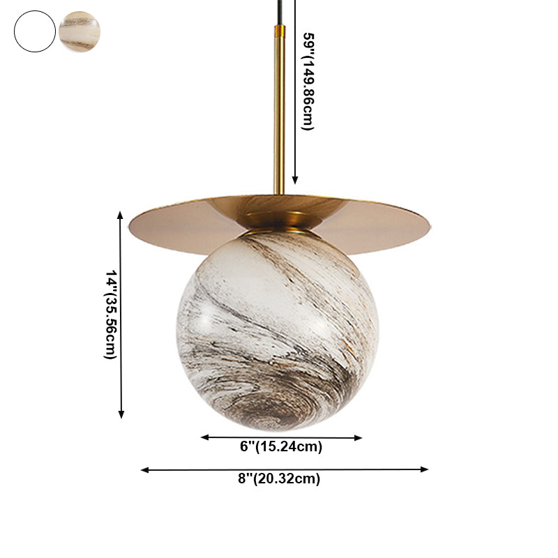 Moderne kreative Einkerlampen -Elektroplate Eisen Globe Anhänger Licht mit Glasschatten