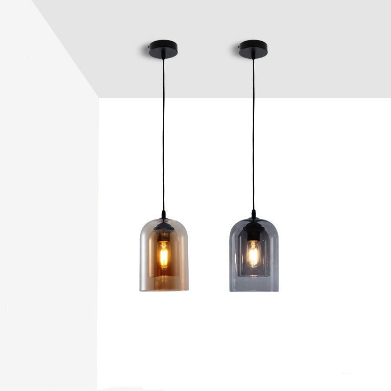 Doppelglas Hängelampe im modernen kreativen Stil Iron Bell Anhänger Licht für Esszimmer